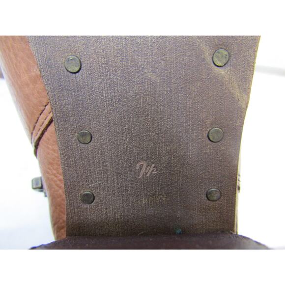 Sam Edelman Womens Sz 7.5 M Brown Leather Fringe Zip Ankle Fashion Boots Bootie - Picture 10 of 11